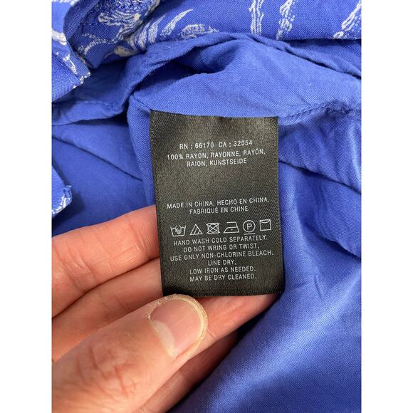 Anthropologie Maeve Women's Size 4 Blue White Floral Flutter Sleeve A-Line Dress - Picture 7 of 8